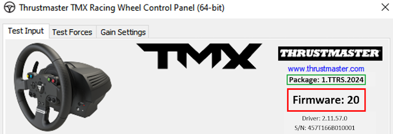 TMX Force Feedback support - Thrustmaster website Technical 
